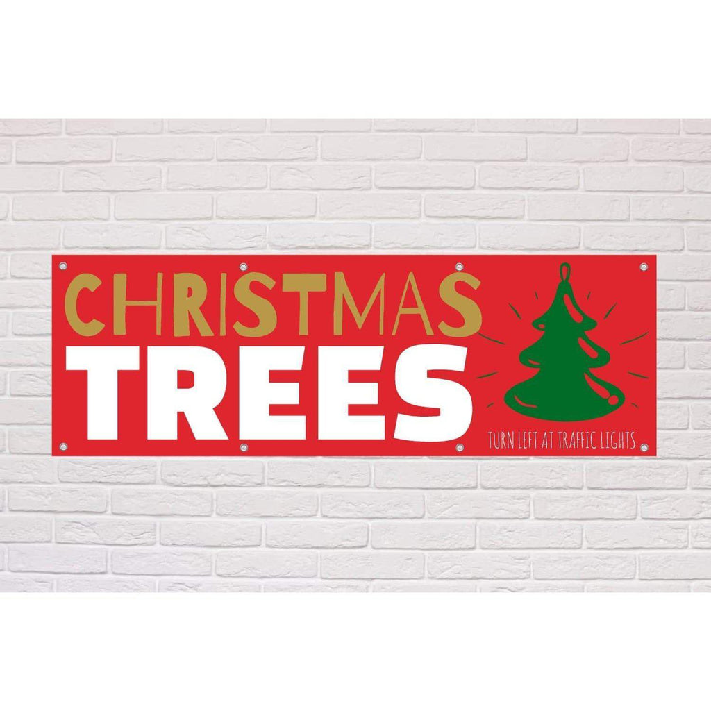 Personalised Christmas Trees For Sale Banner - The Sign Shed