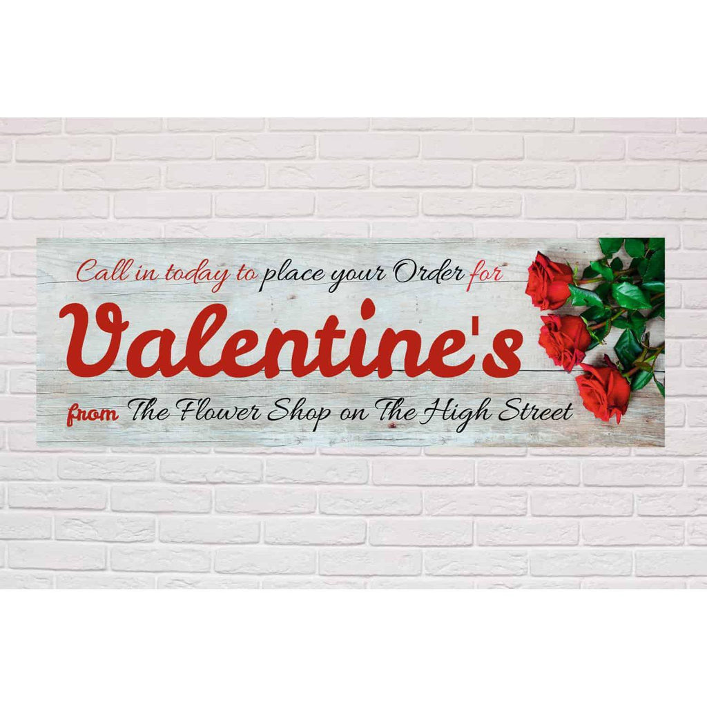 Personalised Flower Shop Valentine's Banner - The Sign Shed