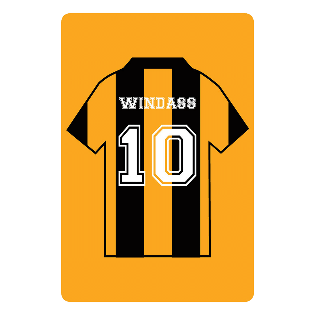 Personalised Football Shirt Sign | Black And Amber Stripes - The Sign Shed