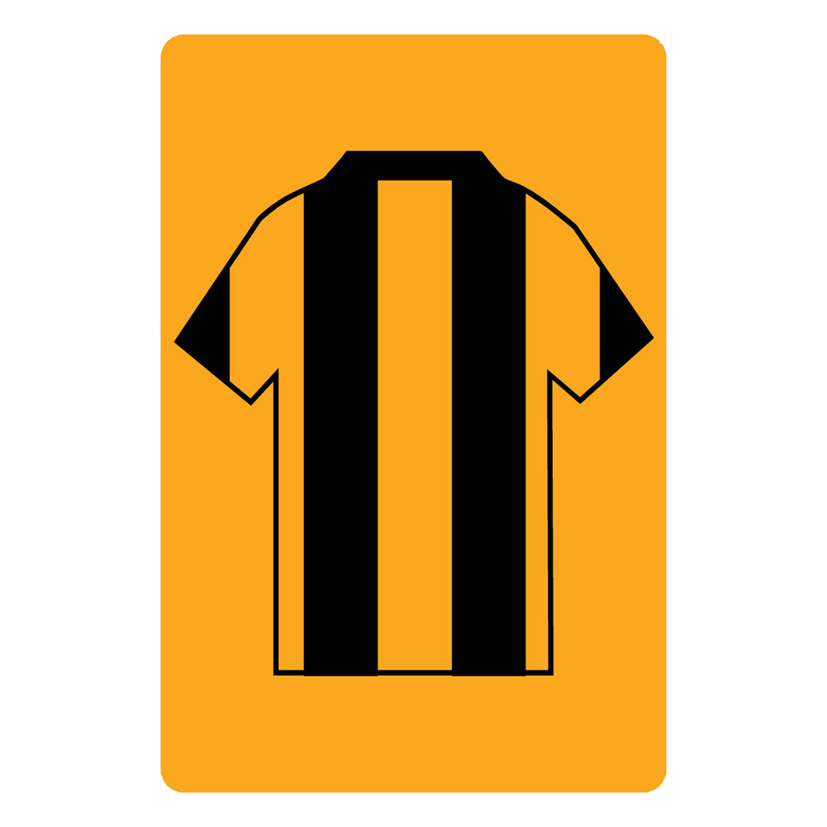 Personalised Football Shirt Sign | Black And Amber Stripes - The Sign Shed