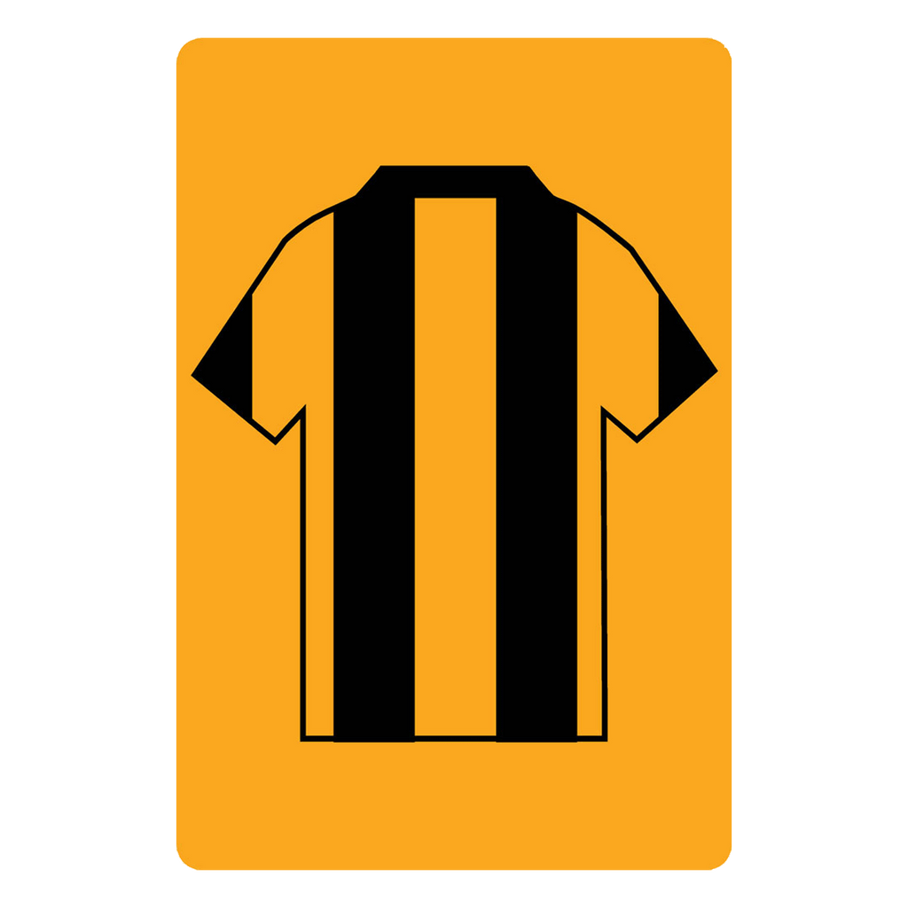 Personalised Football Shirt Sign | Black And Amber Stripes - The Sign Shed