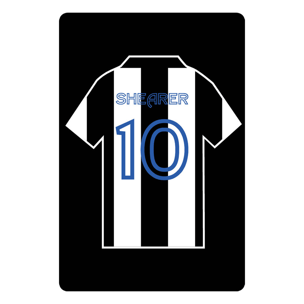Personalised Football Shirt Sign | Black and Whites Stripes - The Sign Shed