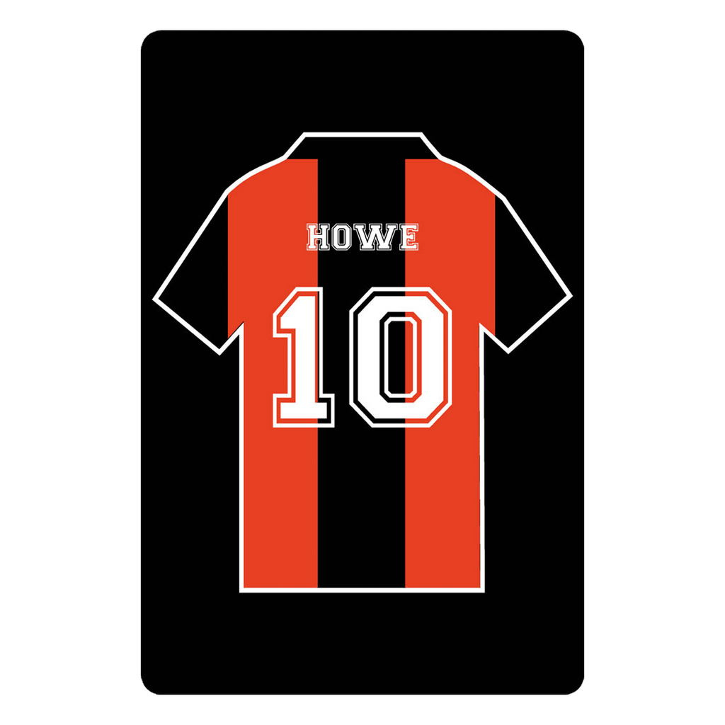 Personalised Football Shirt Sign | Black Red Stripes - The Sign Shed