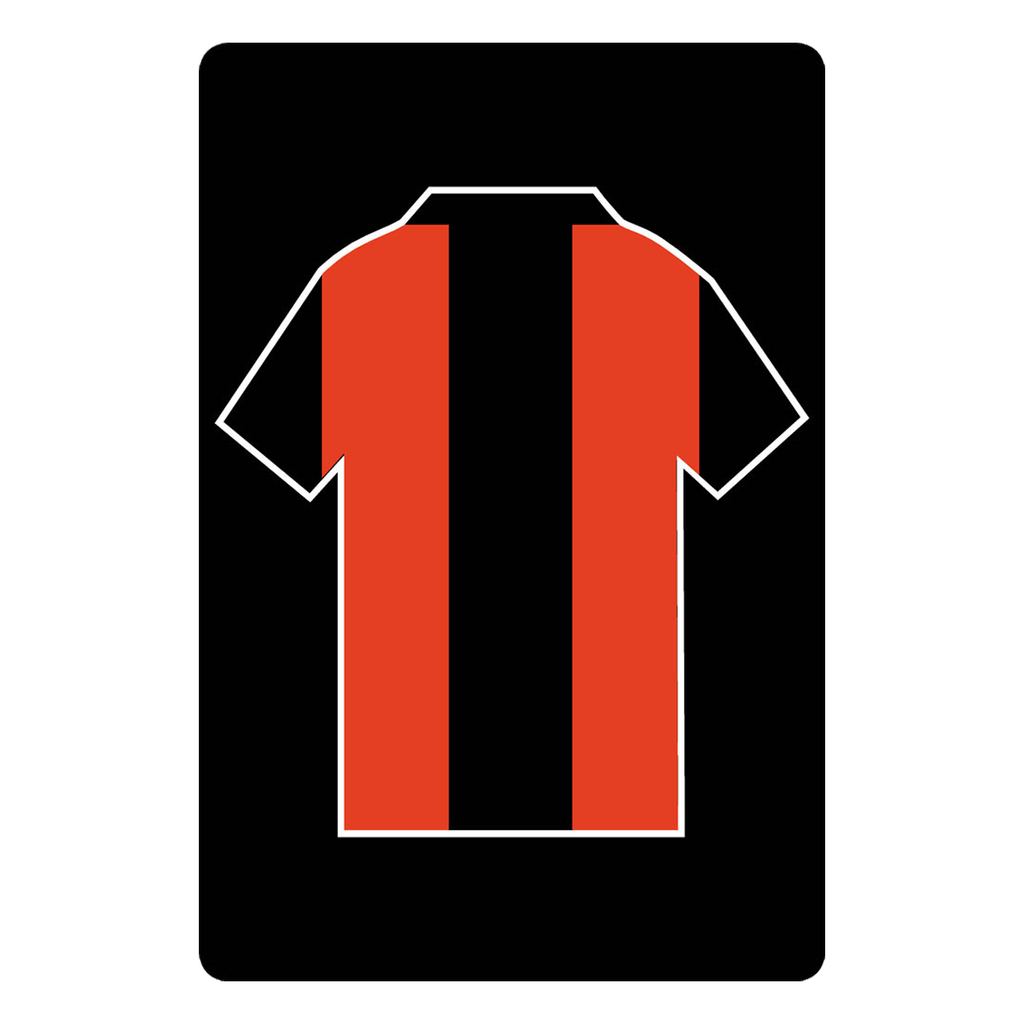 Personalised Football Shirt Sign | Black Red Stripes - The Sign Shed