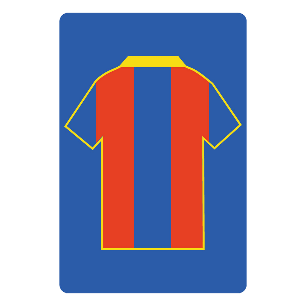 Personalised Football Shirt Sign | Blue and Red Stripes - The Sign Shed