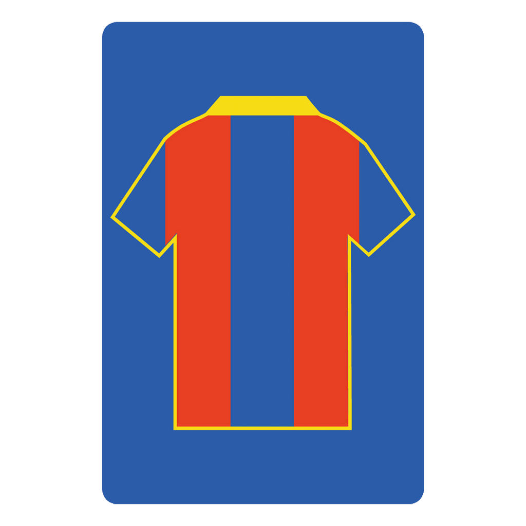 Personalised Football Shirt Sign | Blue and Red Stripes - The Sign Shed