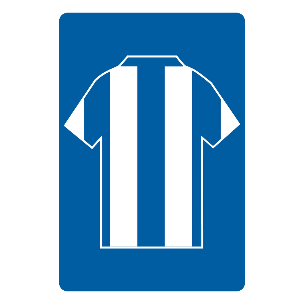 Personalised Football Shirt Sign | Blue and White Albion - The Sign Shed