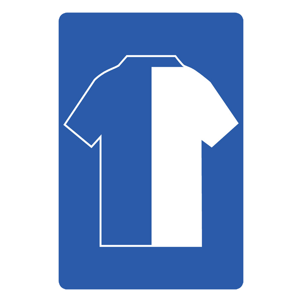 Personalised Football Shirt Sign | Blue and White Halves - The Sign Shed