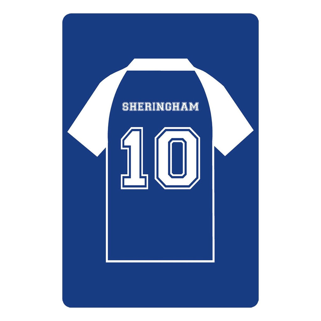 Personalised Football Shirt Sign | Blue and White Sleeve London - The Sign Shed