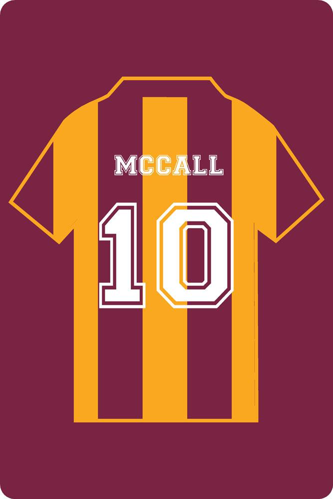 Personalised Football Shirt Sign | Claret and Amber City - The Sign Shed
