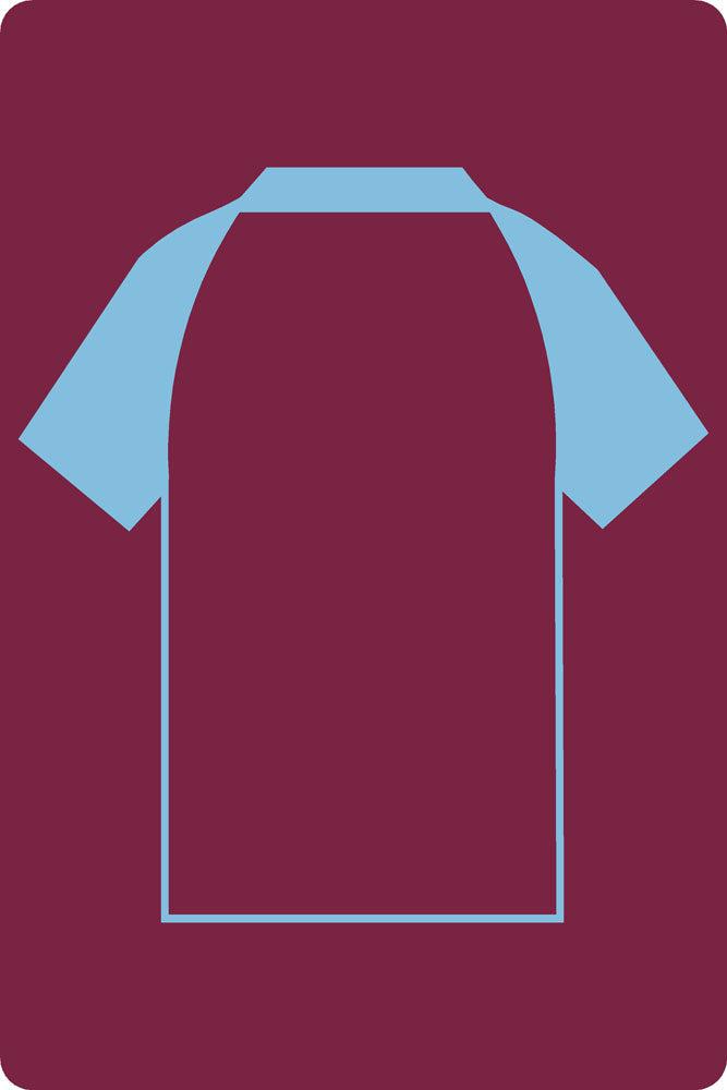 Personalised Football Shirt Sign | Claret and Blue Sleeve - The Sign Shed