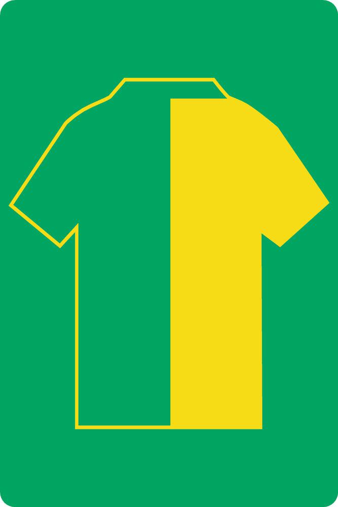 Personalised Football Shirt Sign | Green and Yellow Halves - The Sign Shed