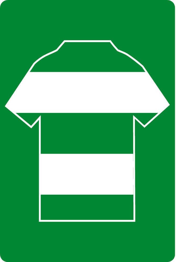 Personalised Football Shirt Sign | Green White Hoops - The Sign Shed