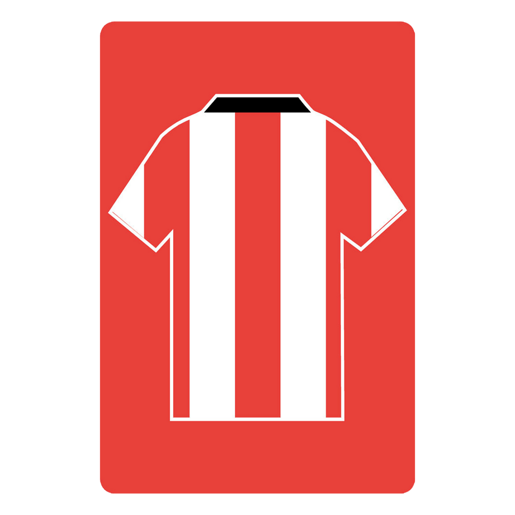 Personalised Football Shirt Sign | Red and White Stripe United - The Sign Shed