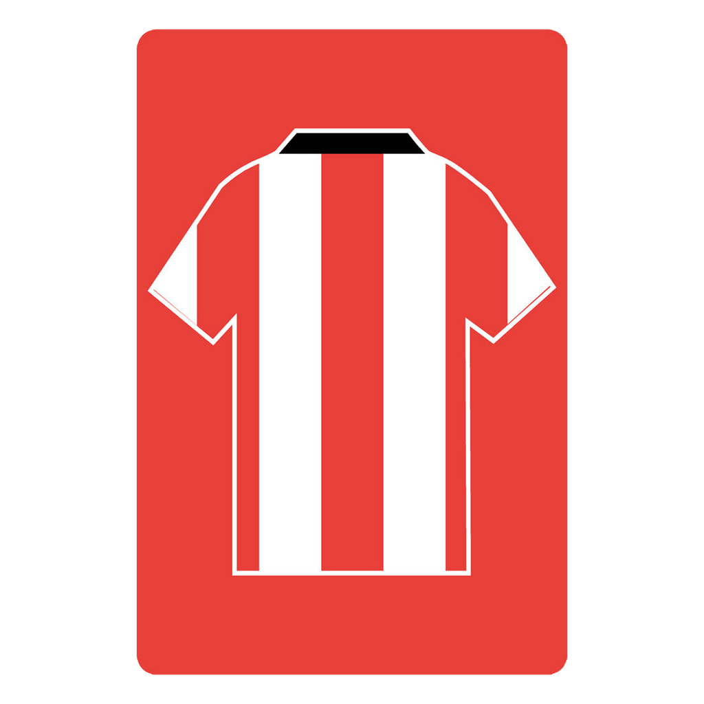 Personalised Football Shirt Sign | Red and White Stripe United - The Sign Shed