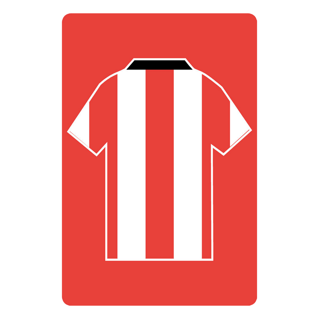 Personalised Football Shirt Sign | Red and White Stripe United - The Sign Shed