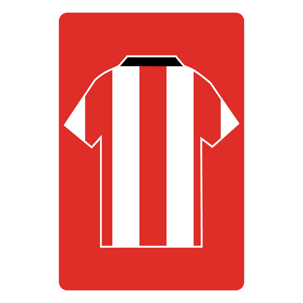 Personalised Football Shirt Sign | Red and White Stripes South East - The Sign Shed