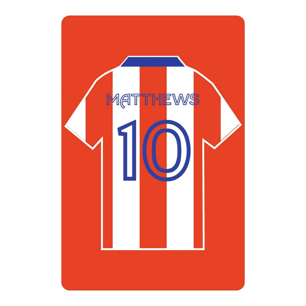 Personalised Football Shirt Sign | Red and White Stripes Trent - The Sign Shed