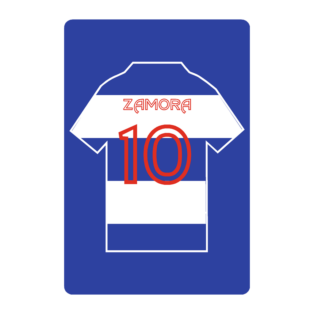 Personalised Football Shirt Sign | White and Blue Hoops London - The Sign Shed