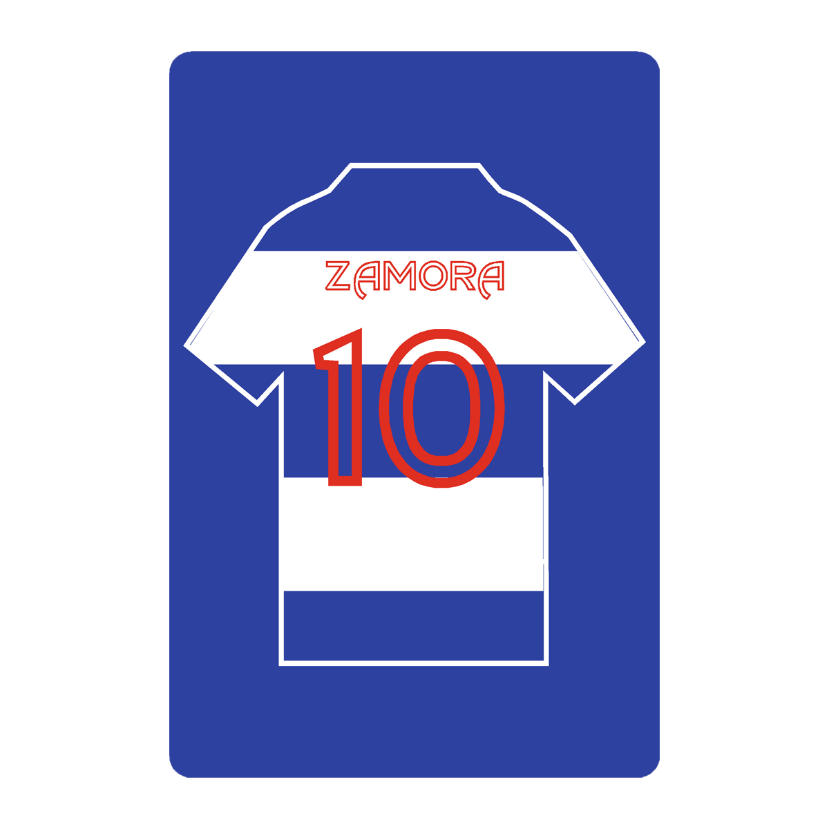 Personalised Football Shirt Sign | White and Blue Hoops London - The Sign Shed