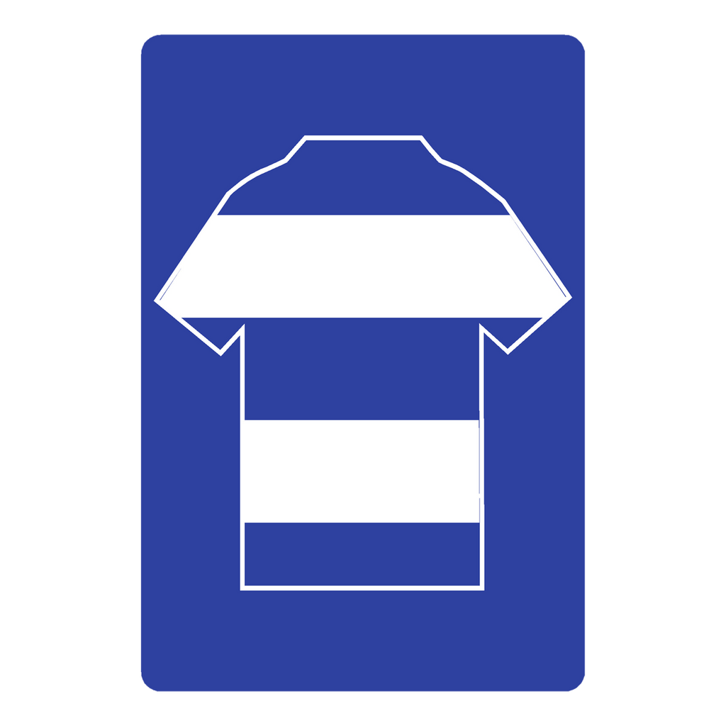 Personalised Football Shirt Sign | White and Blue Hoops London - The Sign Shed