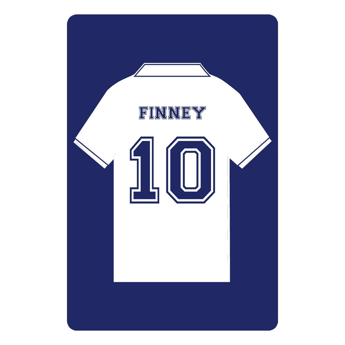 Personalised Football Shirt Sign White and Navy Lancashire