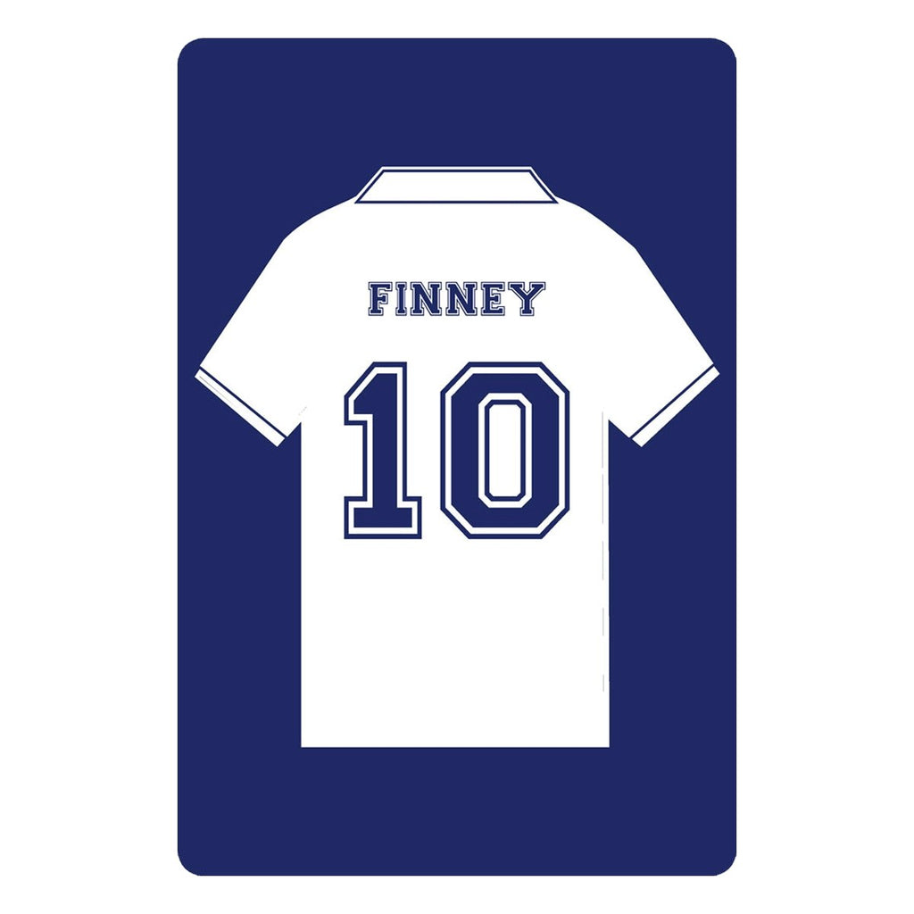 Personalised Football Shirt Sign | White and Navy Lancashire - The Sign Shed