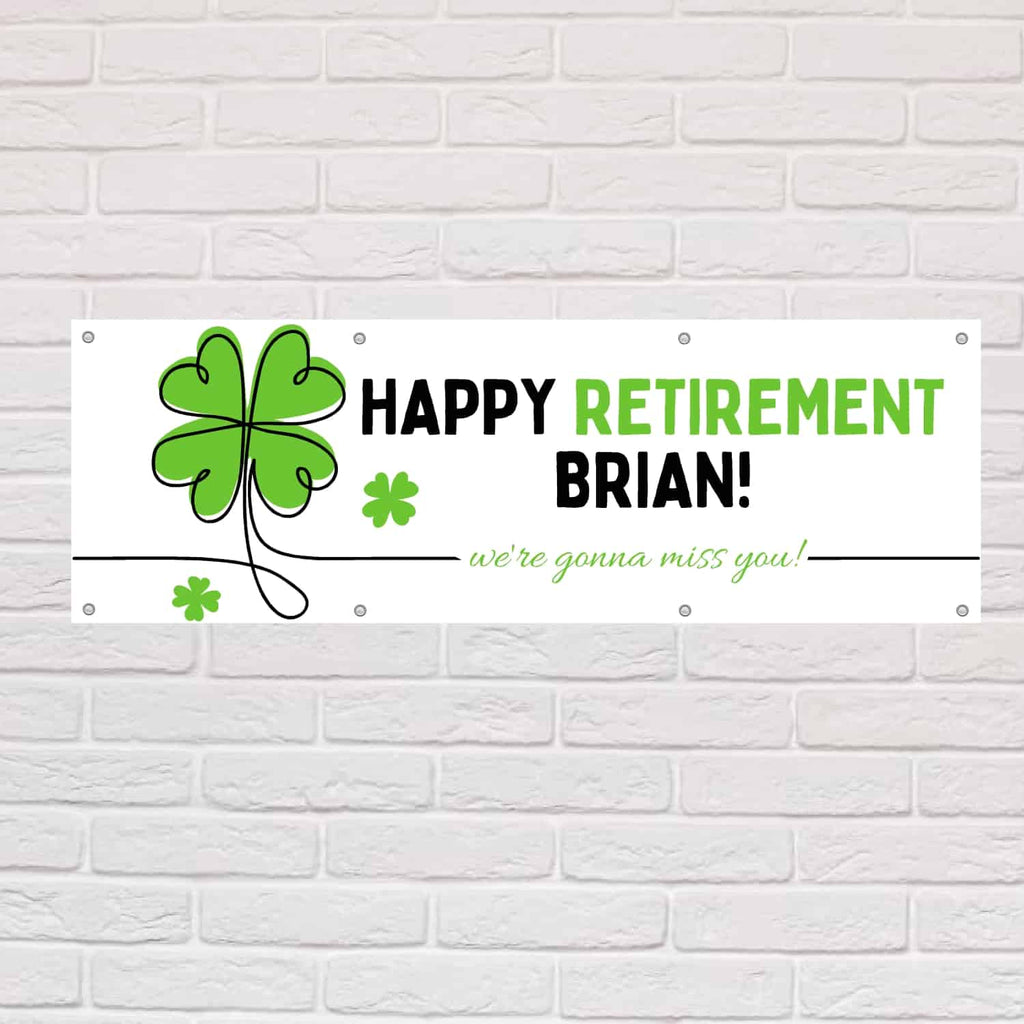 Personalised Happy Retirement Good Luck Banner - The Sign Shed