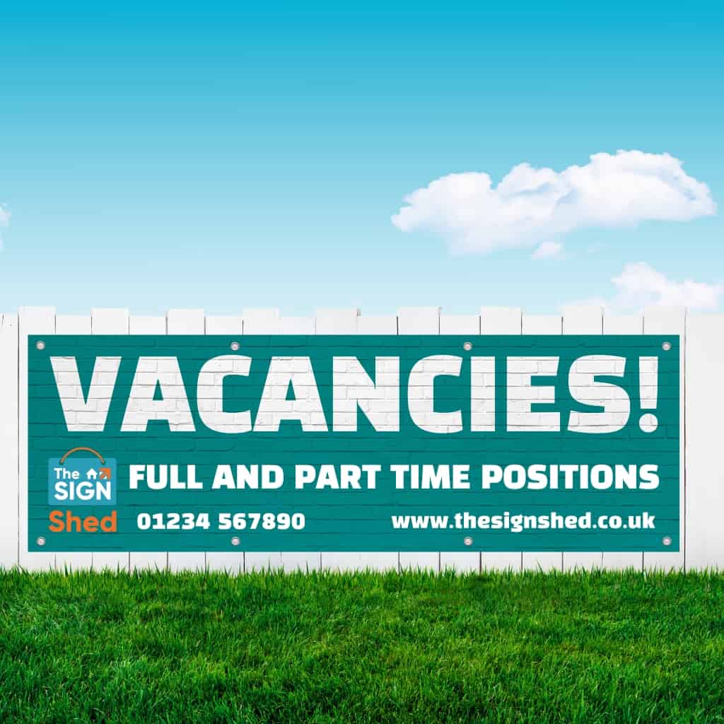 Personalised Job Vacancies Recruitment Banner - The Sign Shed