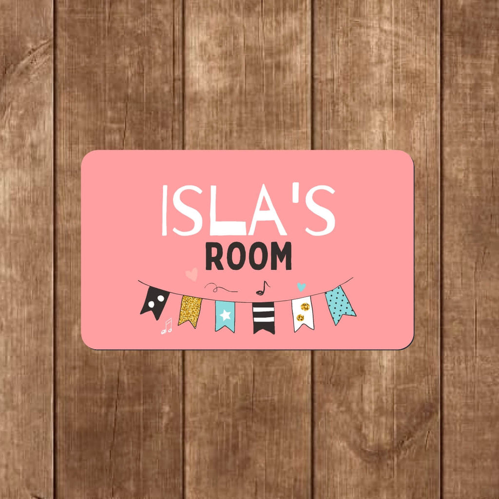 Personalised Kid's Door Sign | Bunting Design - The Sign Shed