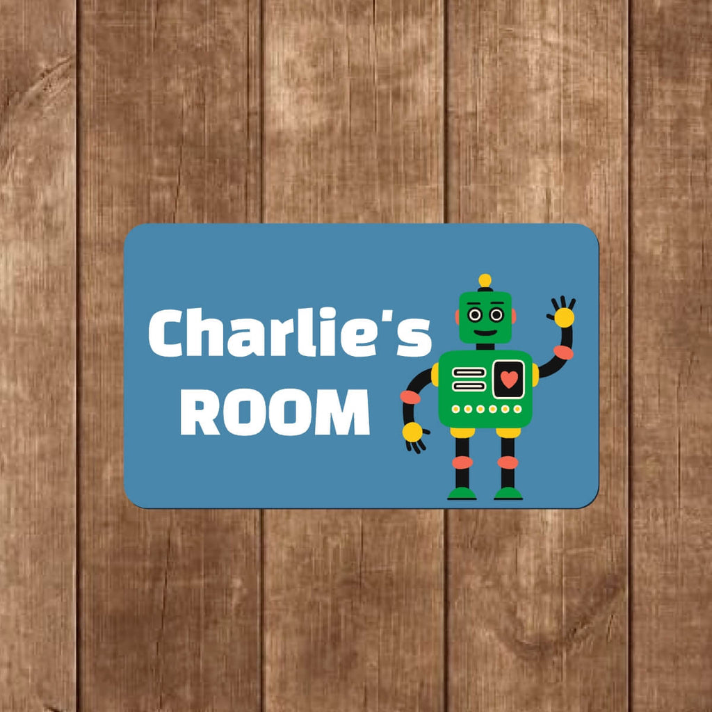 Personalised Kid's Door Sign | Robot - The Sign Shed