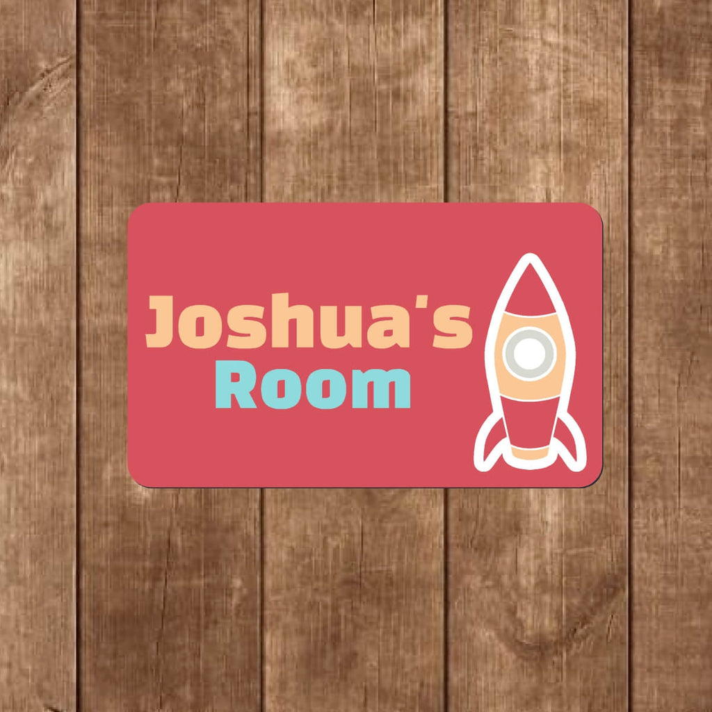 Personalised Kid's Door Sign | Rocket Design - The Sign Shed