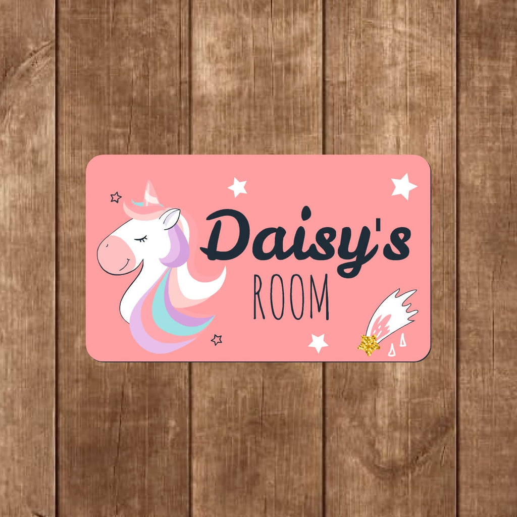 Personalised Kid's Door Sign | Unicorn Design - The Sign Shed