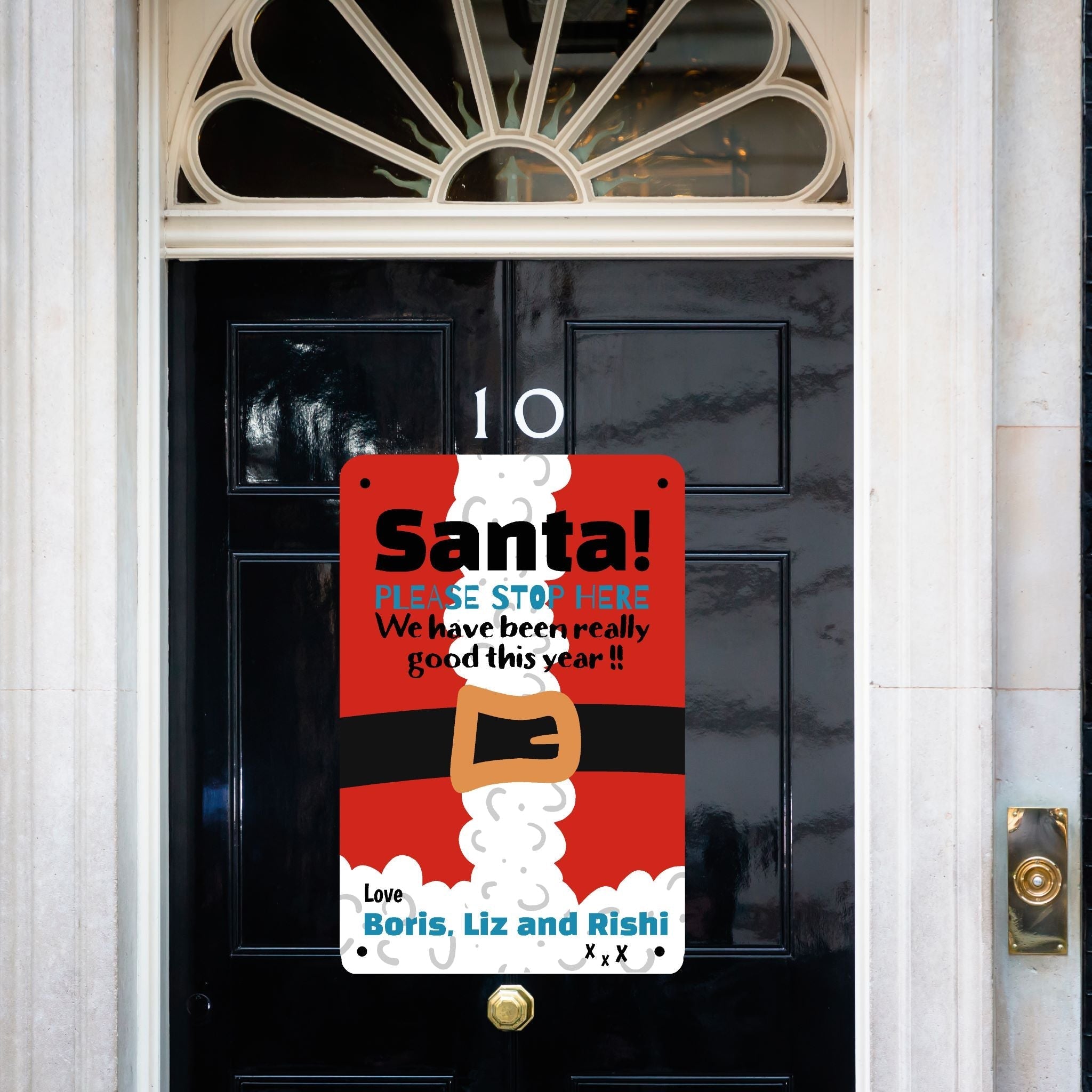 Personalised Santa Stop Here Big Belly Sign - The Sign Shed