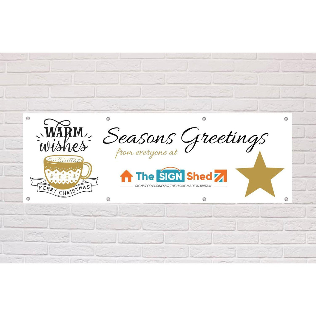 Personalised Seasons Greetings to our Customers Banner - The Sign Shed