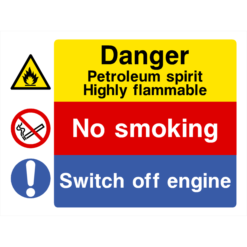 Petroleum Spirit No Smoking Switch Off Sign - The Sign Shed