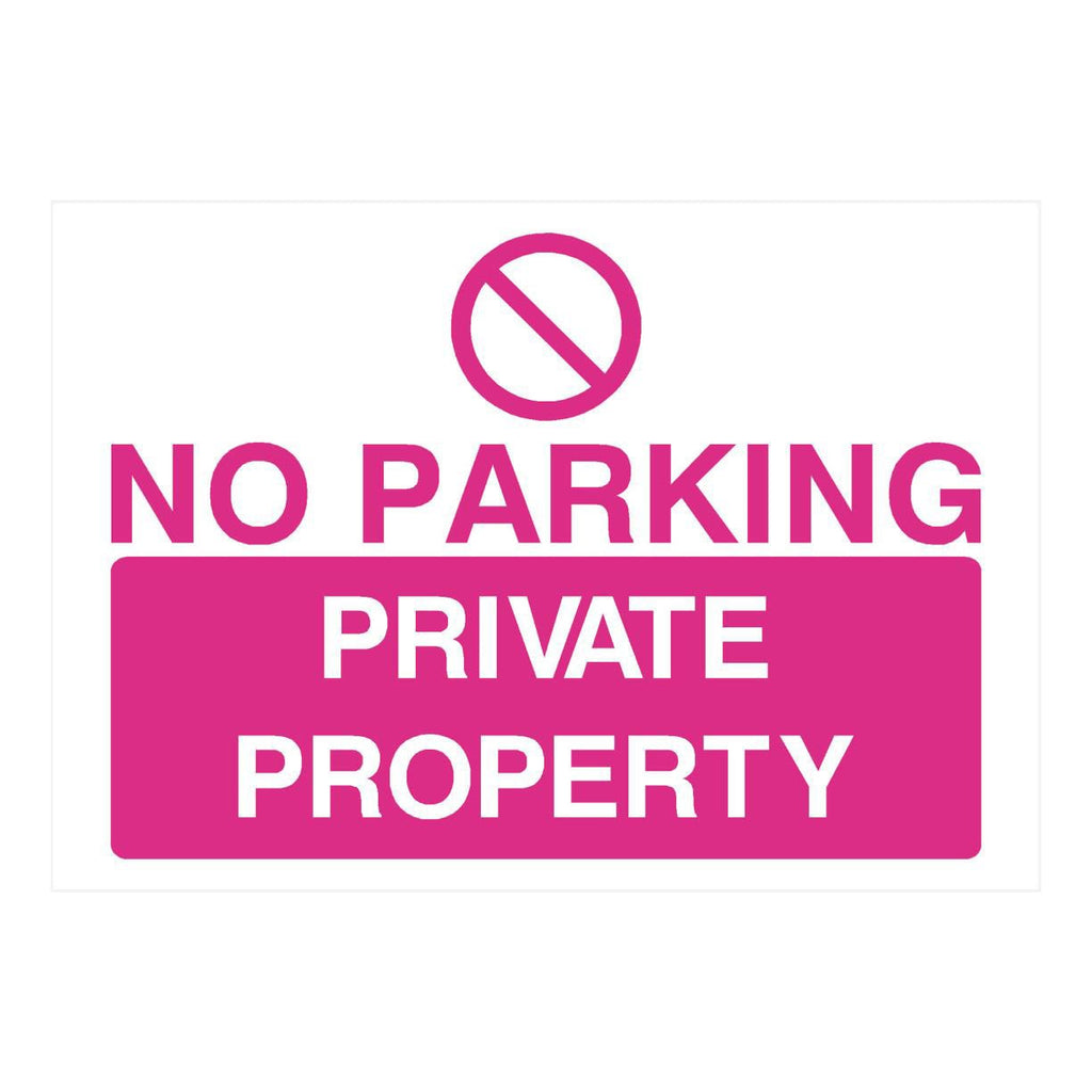 Pink No Parking Private Property Sign - The Sign Shed
