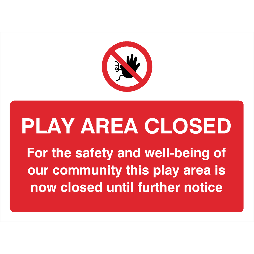 Play Area Closed Sign - The Sign Shed