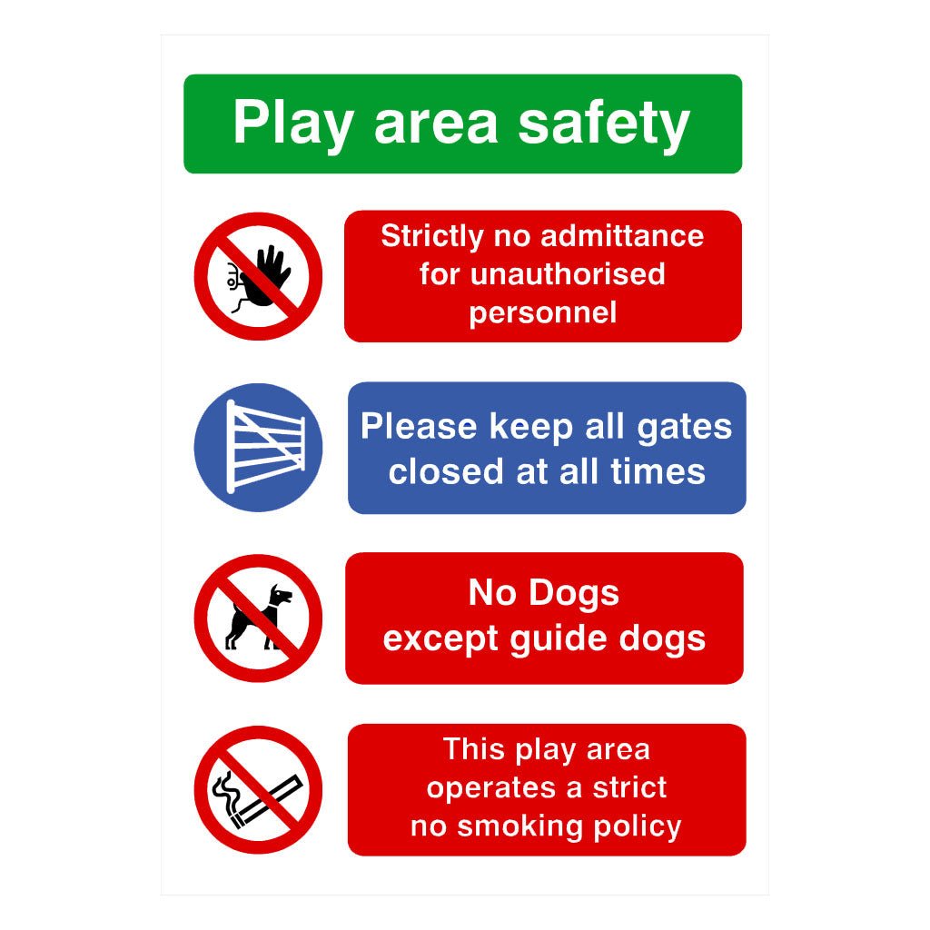 Play Area Multi Purpose Safety Sign - The Sign Shed