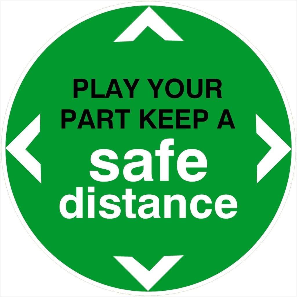 Play Your Part Keep A Safe Distance Social Distancing Floor Sticker - The Sign Shed