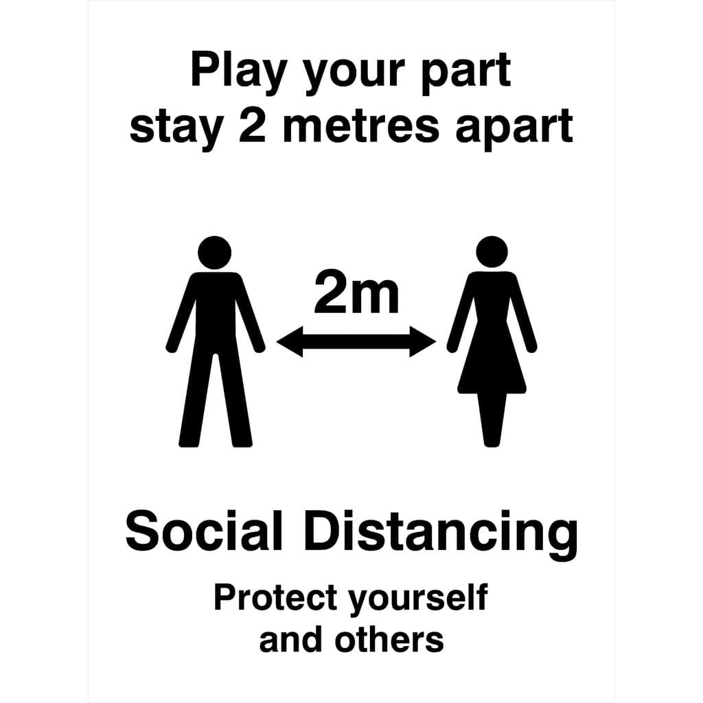 Play Your Part Stay 2 Metres Apart Social Distancing Sign - The Sign Shed