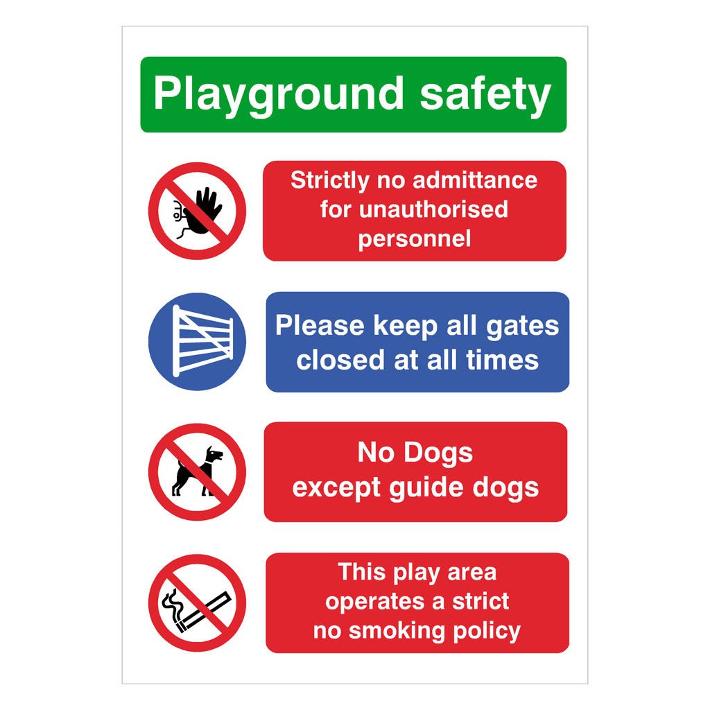 Playground Area Multi Purpose Safety Sign - The Sign Shed