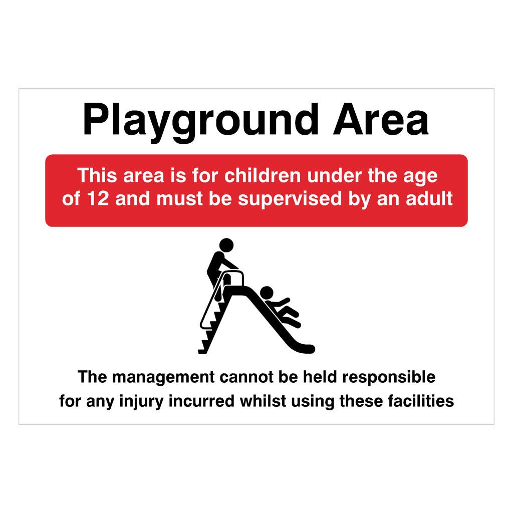 Playground Area Under 12 Sign - The Sign Shed