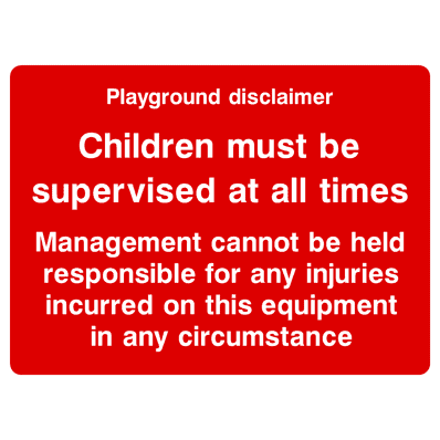 Playground Disclaimer Sign - The Sign Shed