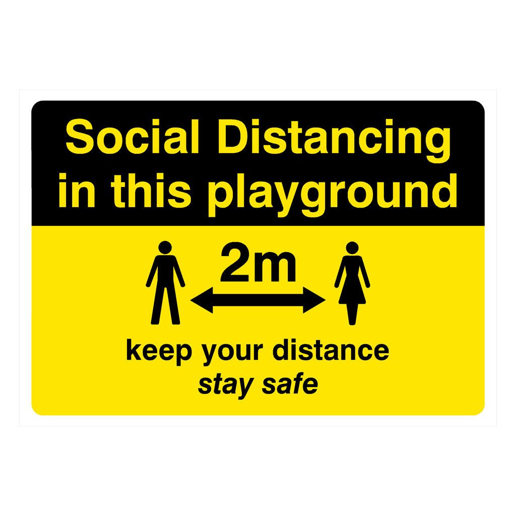 Playground Keep Distance 2m Sign - The Sign Shed