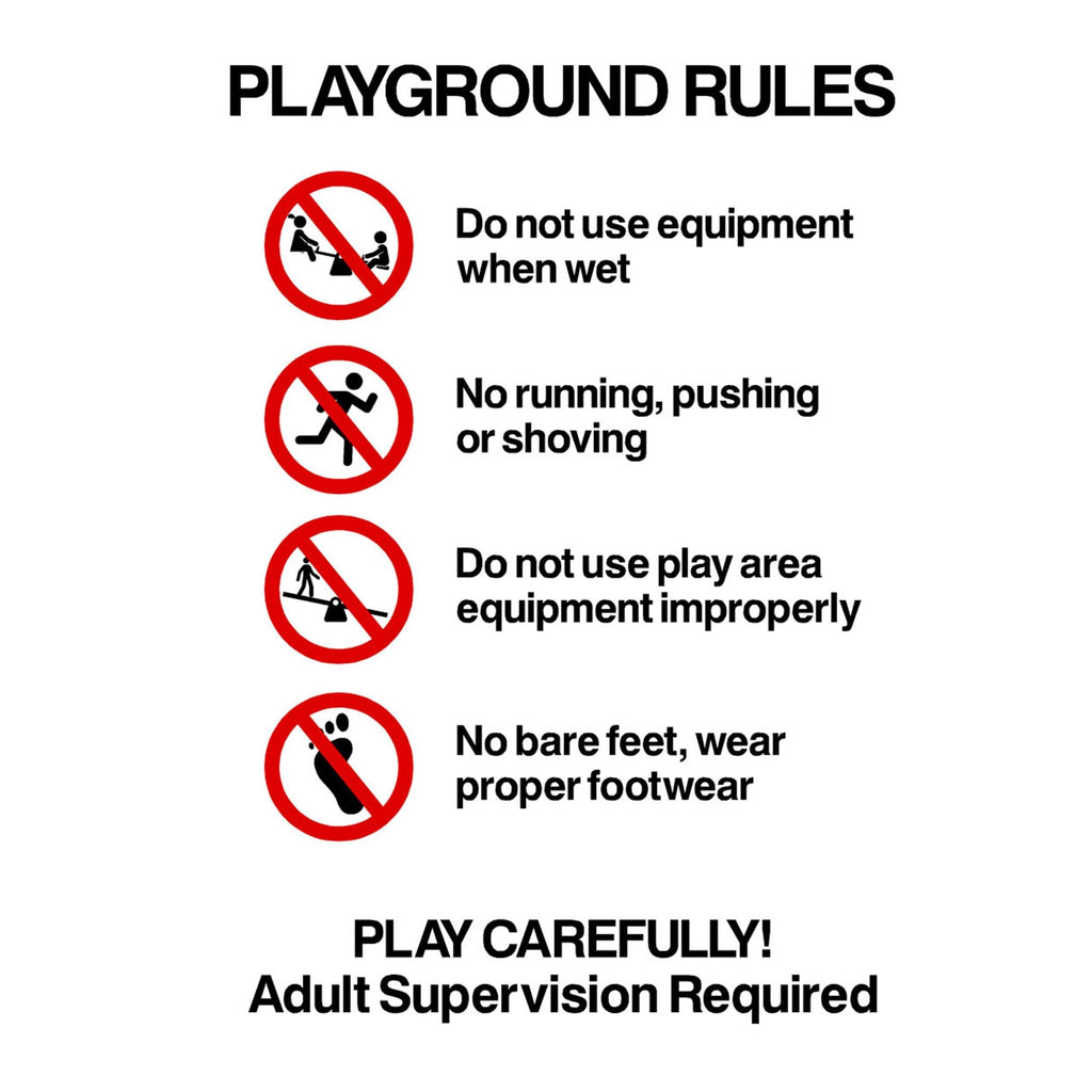 Playground Rules Play Carefully Sign - The Sign Shed