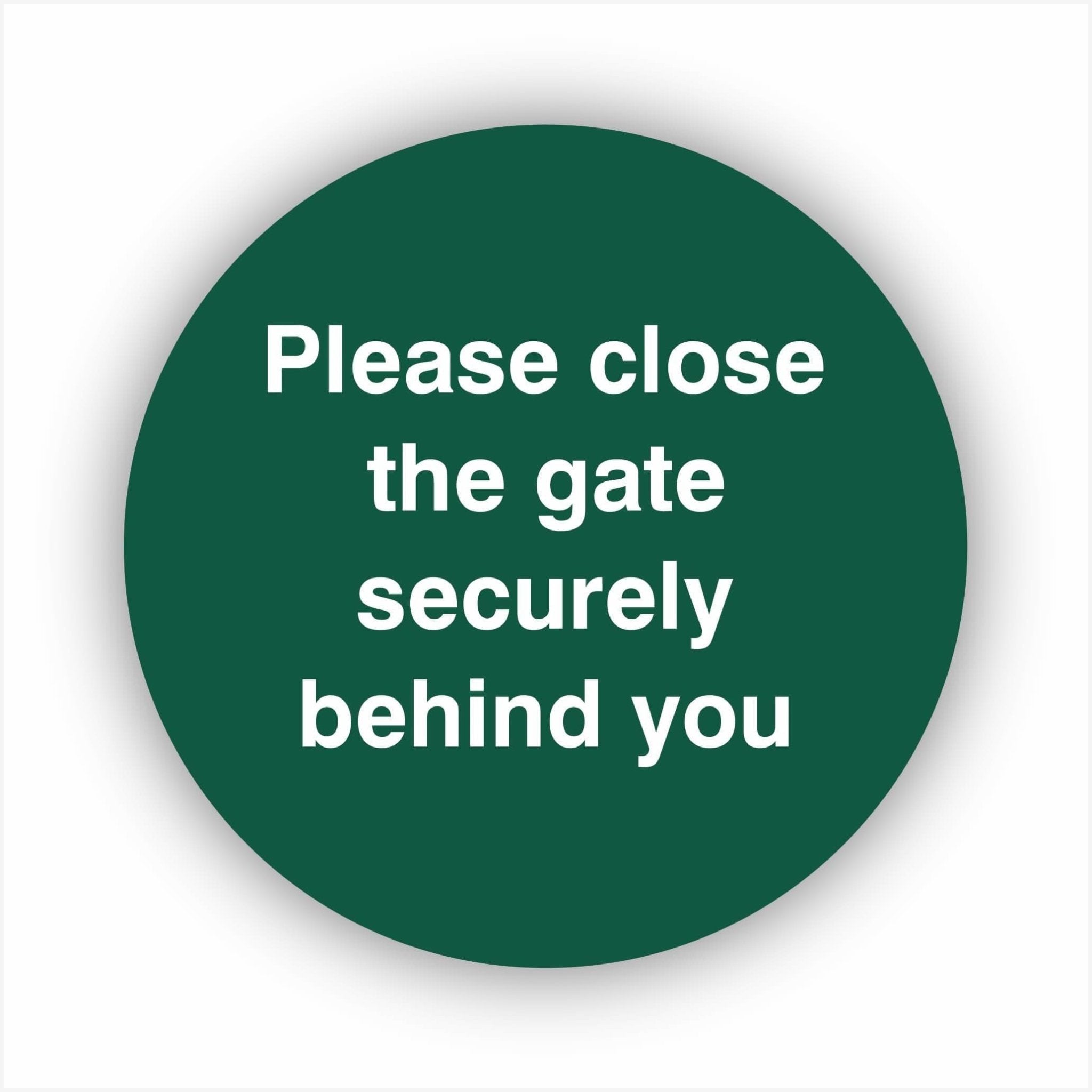 Please Close The Gate Securely Behind You Waymarker sign - The Sign Shed