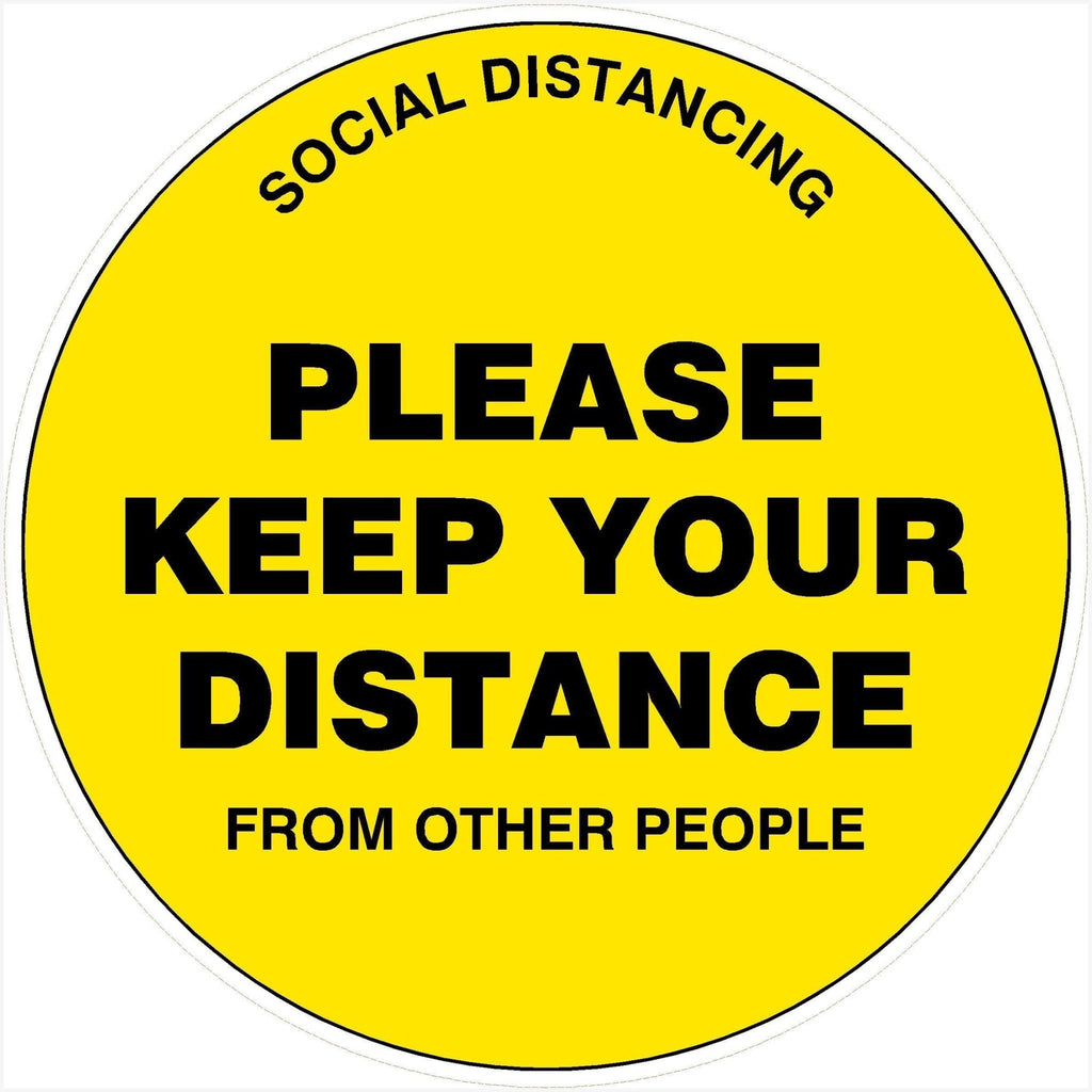 Please Keep Your Distance Floor Sticker - The Sign Shed
