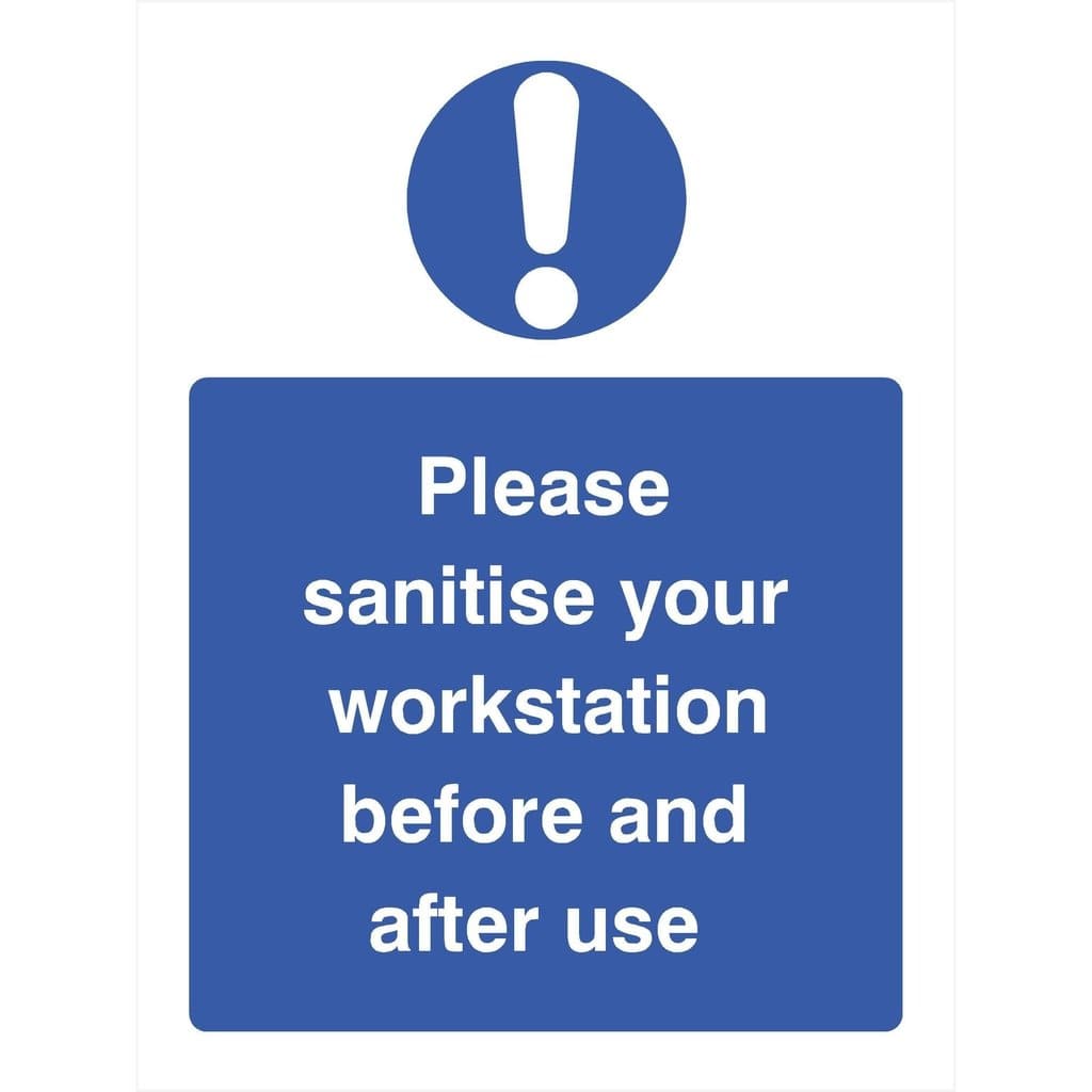 Please Sanitise Your Workstation Before And After Use Sign - The Sign Shed