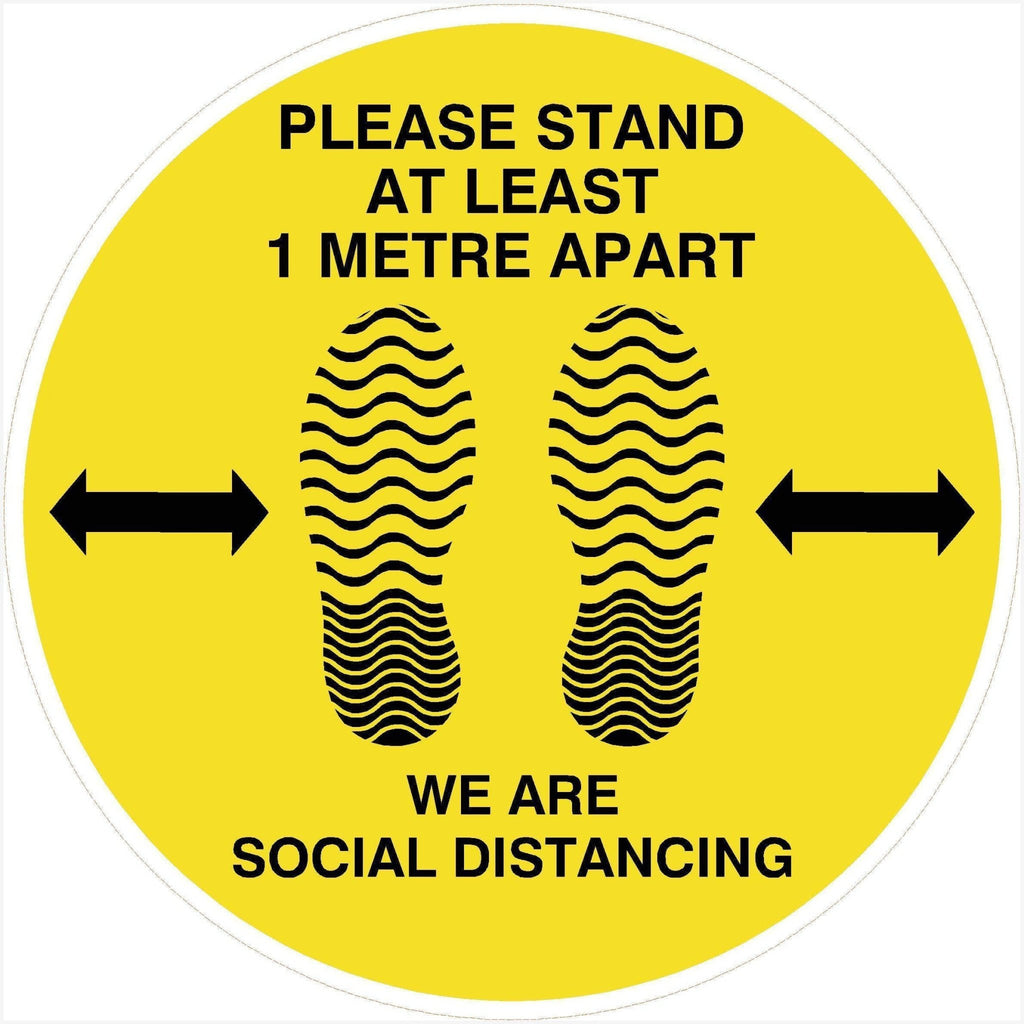 Please Stand 1 Metre Apart Social Distancing 1m Floor Sticker - The Sign Shed